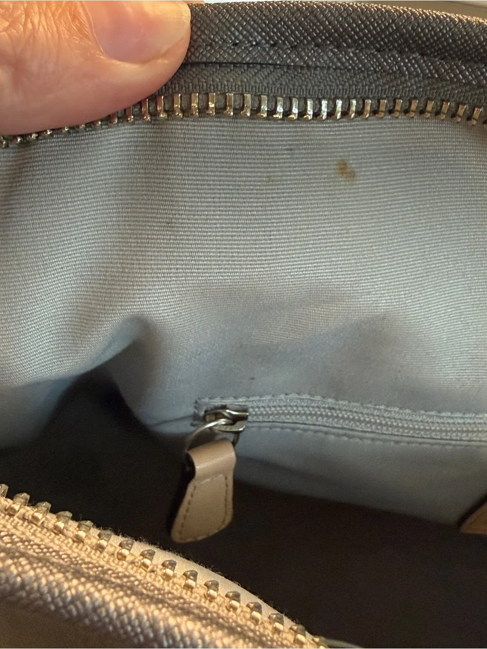 Coach Gray Tote with Leather Hang Tag